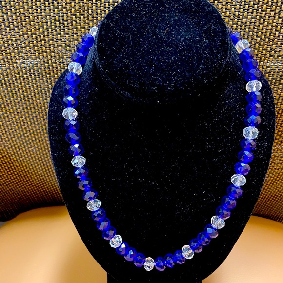 MaaDesigns Jewelry - Blue and clear Maa Design crystal necklace